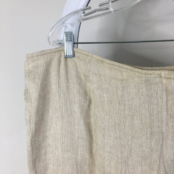 EILEEN FISHER Beige Italian Linen Cotton Blend Textured Pant - Picture 5 of 16